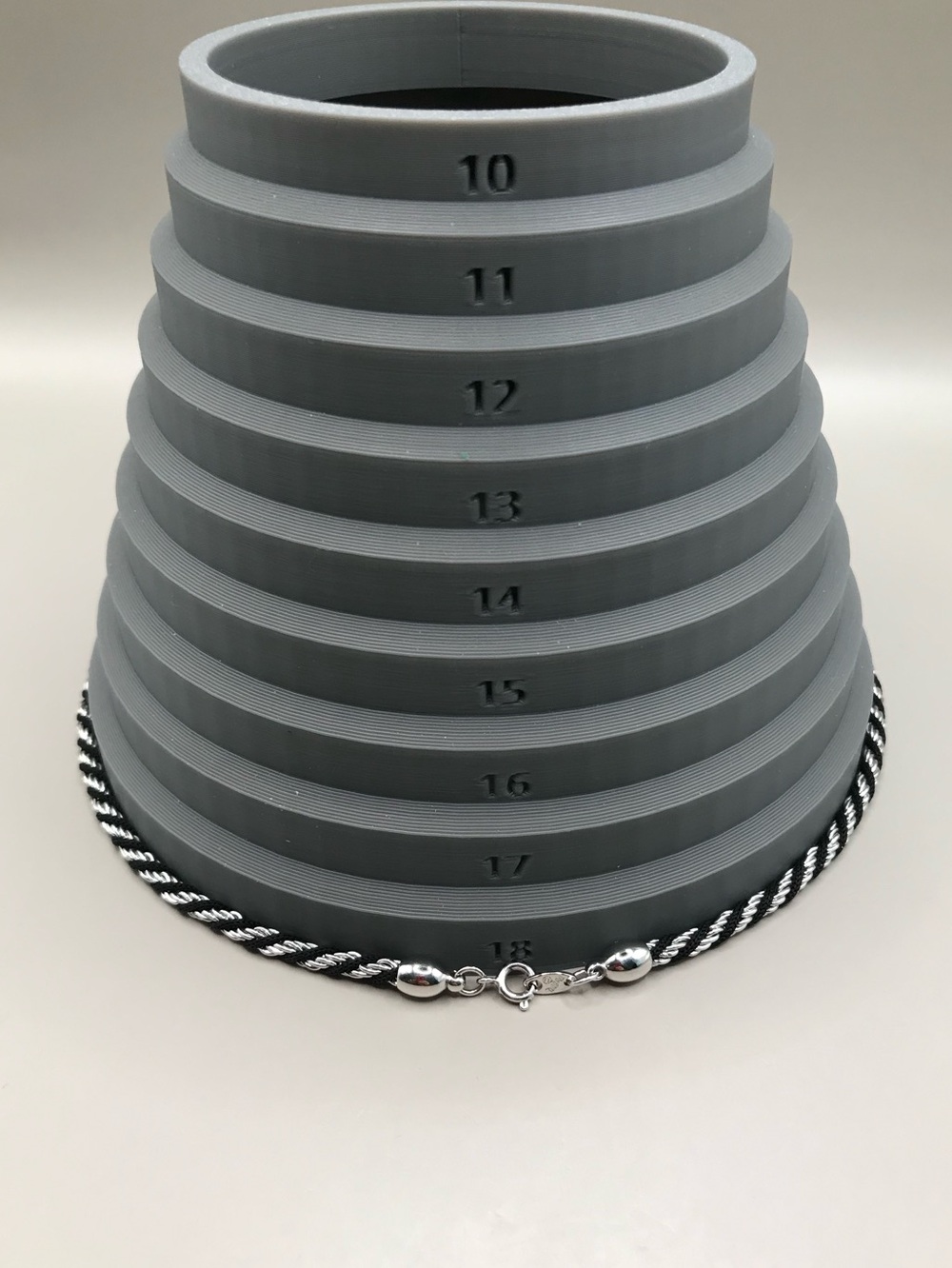 Trifari Black and Silver Twisted Rope Necklace & Bracelet - Picture 5 of 8